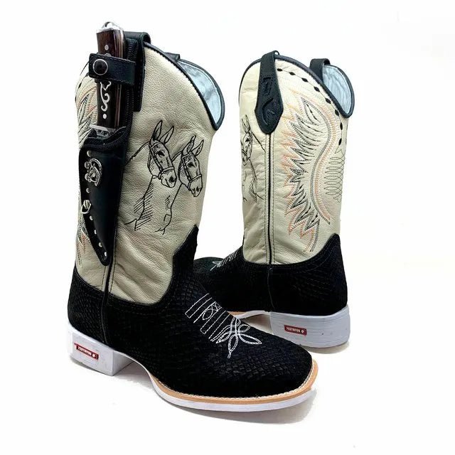 BotaFaca Mulas
- Couro Cano Napa Flay Bege | Gáspea Couro Nobuck Preto Estilizado em Tilápia | Mulas Preto