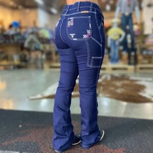 Calça Tex Team Carpinteira Amaciada Bordada Rosa