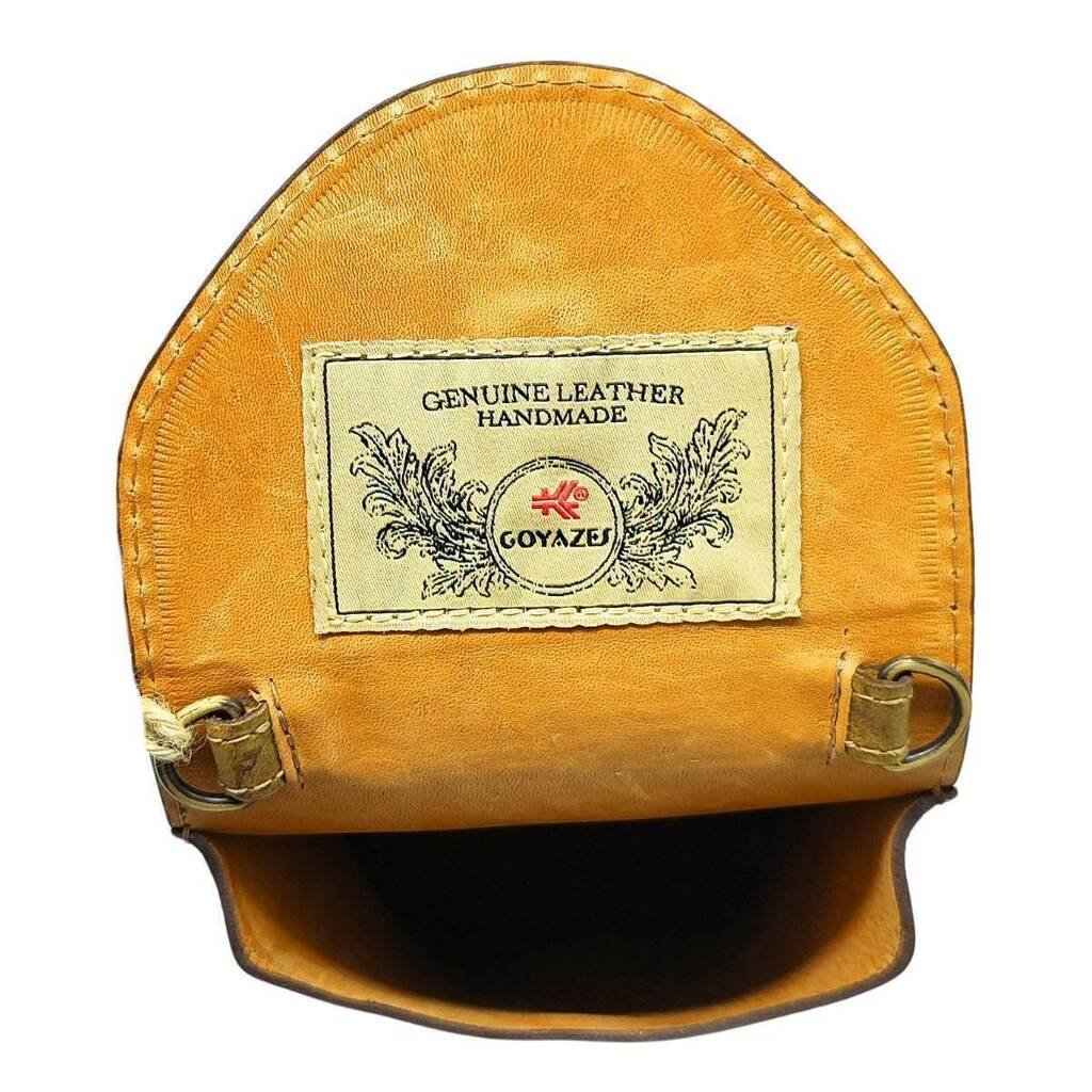 Bolsa De Couro Goyazes Dallas Ocre Café - Imagem 3