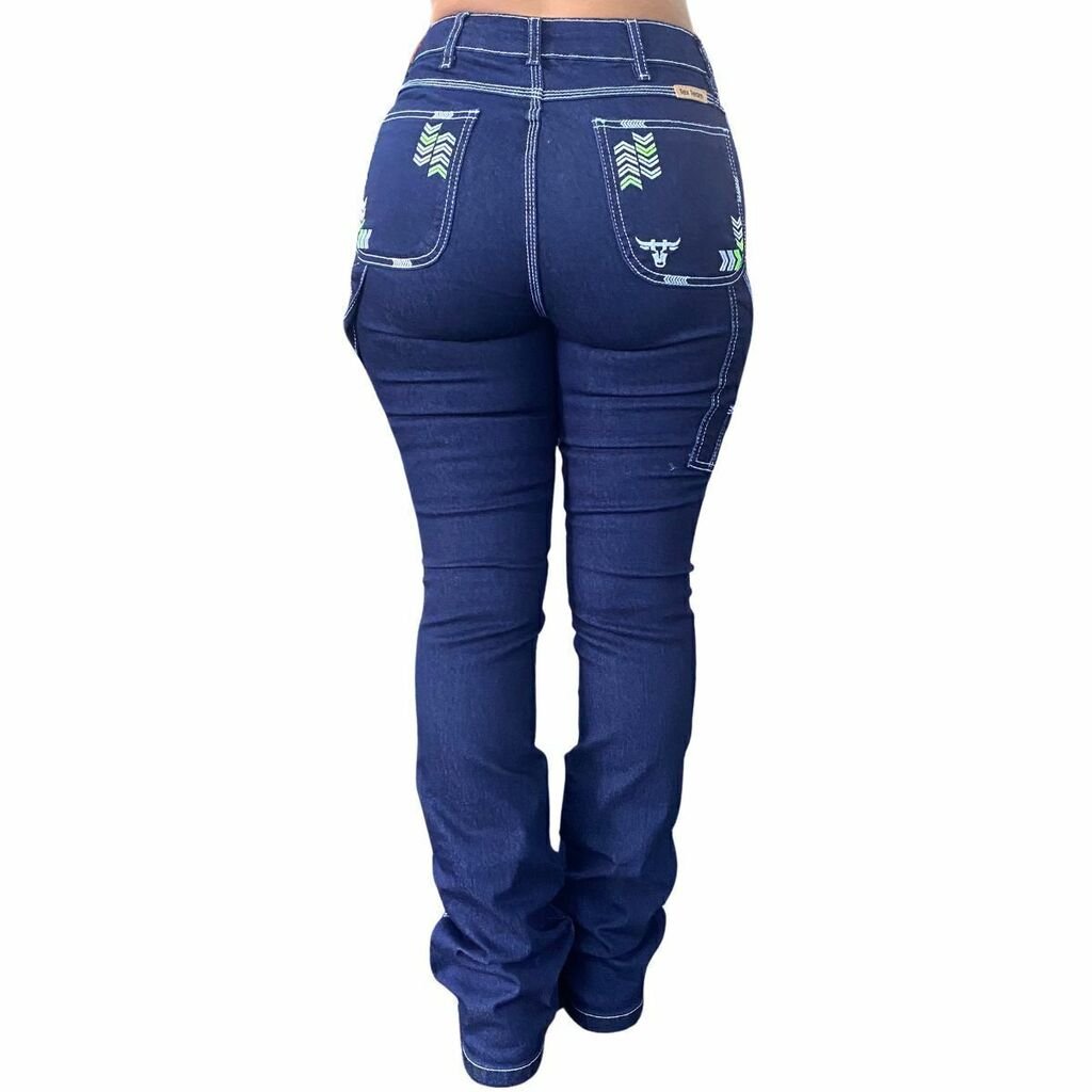 Calça Fem Tex Team Carpinteira Bordada Verde - Imagem 4