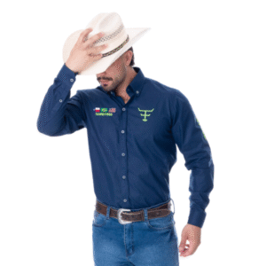 Camisa Competição Masculina Texas Farm Azul Marinho