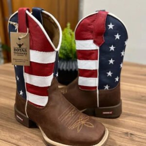 Texana Alex - Couro Horse Nescau/ Bordado Americana