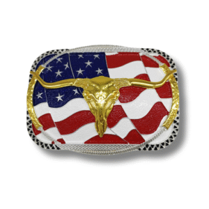 Fivela Sumetal Longhorn Bandeira EUA