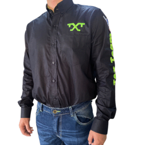 Camisa Masculina Tex Team Preta/Verde Neon