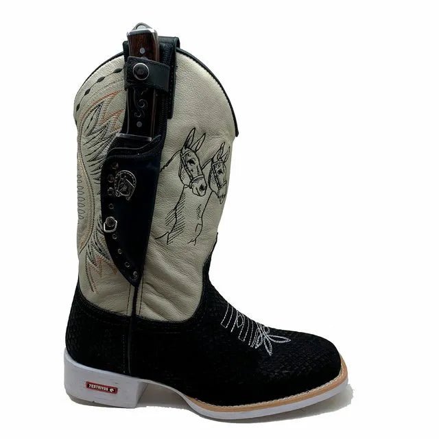 BotaFaca Mulas
- Couro Cano Napa Flay Bege | Gáspea Couro Nobuck Preto Estilizado em Tilápia | Mulas Preto - Imagem 3