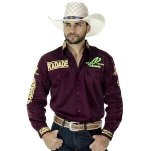 Camisa Country Masculina Radade Bordo Green