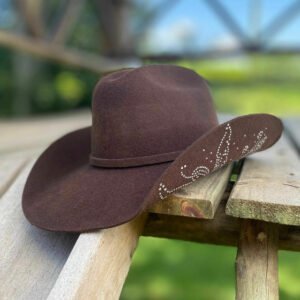 CHAPÉU CURY BUTTERFLY COM BRILHO - CAFÉ