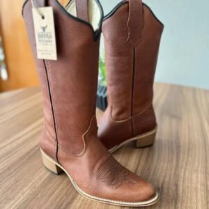 Texana Karen Bico Fino - Couro Mustangue/Sem Bordado