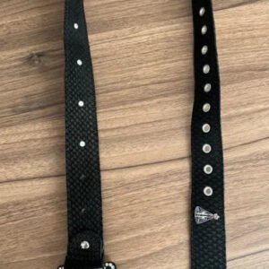 Cinto - Couro Nobuck Tilápia Preto/Pingente Padroeira