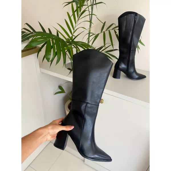 Bota Feminina Couro Legítimo Joana Preta