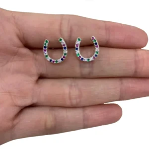 Brinco Turkese Store Ferradura Prata 925