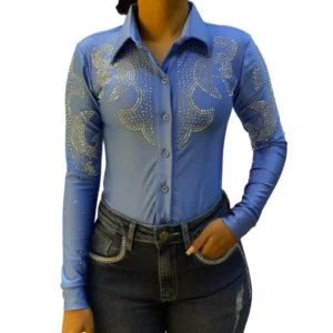 Body Strass Country City Azul