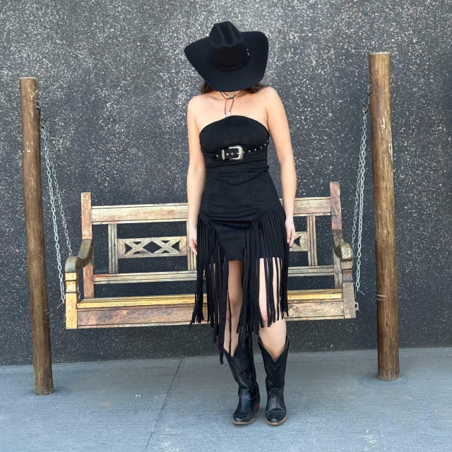 Conjunto Missouri em Suede com Franjas - Preto - Imagem 5