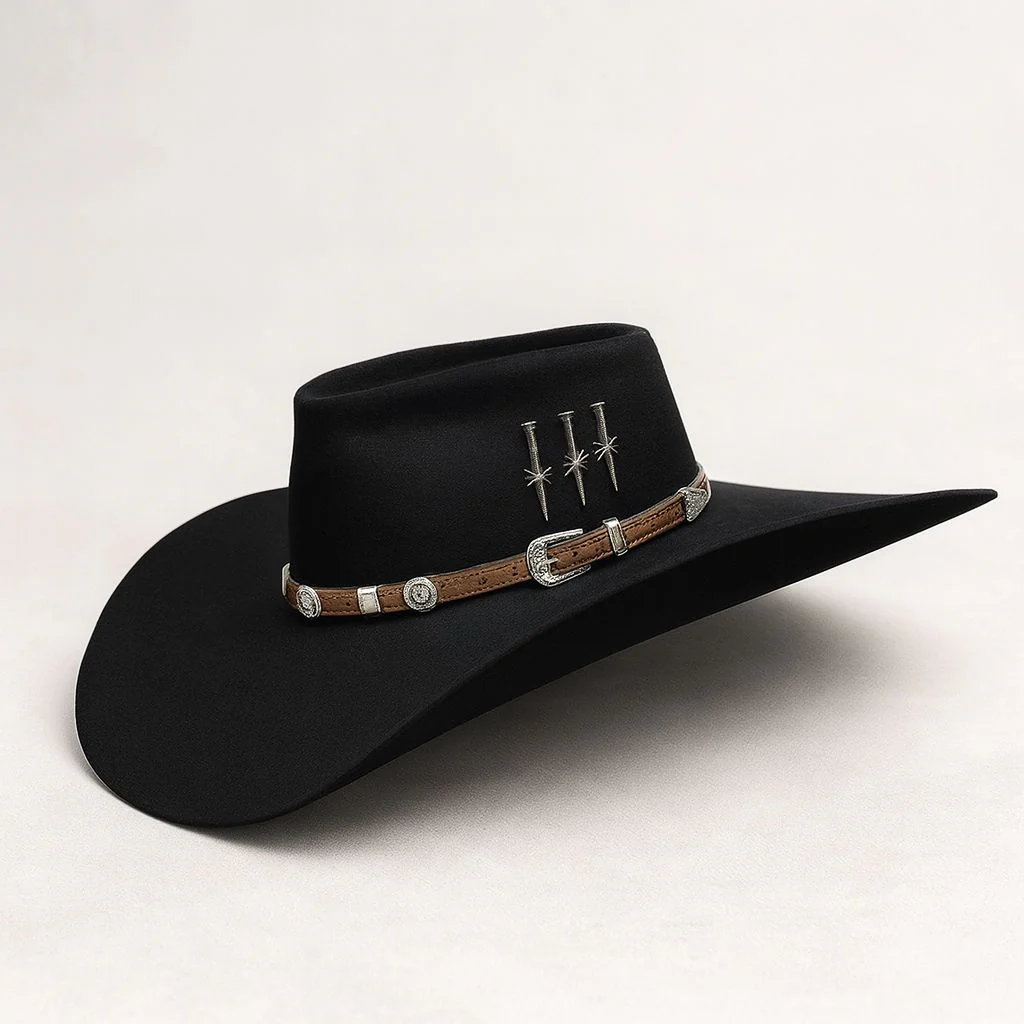 Chapeu 3 Cravos Americano Preto - Imagem 2