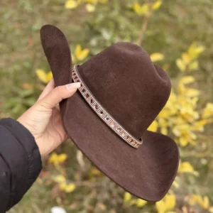 CHAPÉU PRALANA ARENA FELT MARROM COM STRASS